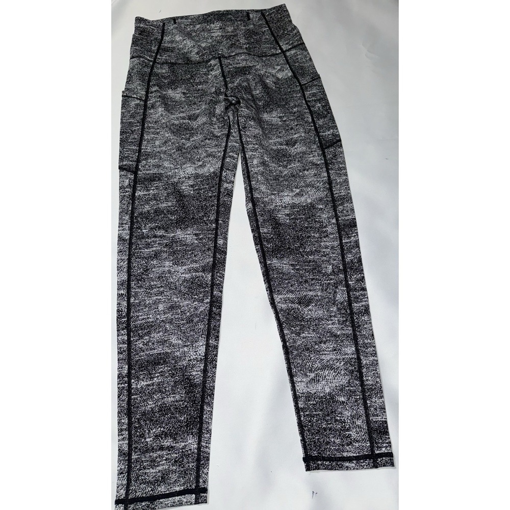TGP, The Gym People Leggings With Side Pockets, Size Large , Marbled Black